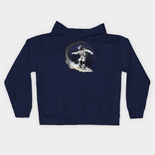 astronaut surfer in galaxy Kids Hoodie